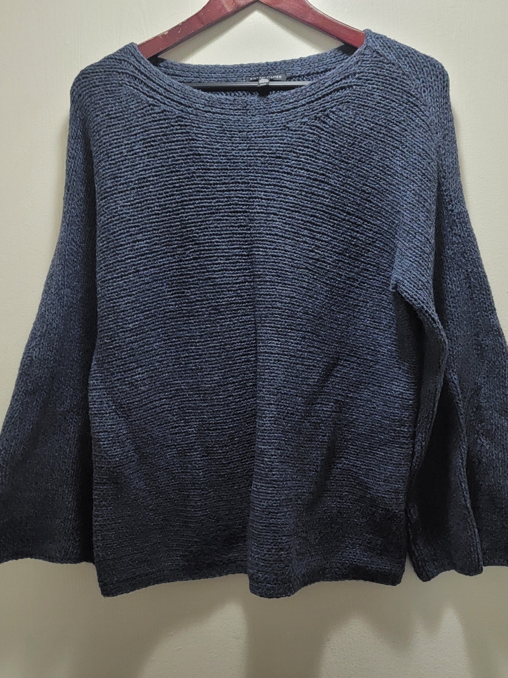 Eileen Fisher Navy Blue Knit Boatneck Sweater